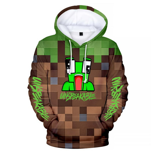 3D Print Hoodies Green Cartoon Design Mens Sweater Sweatshirt Jacket Pullover